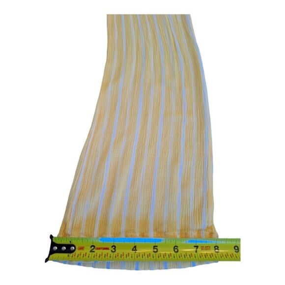 Soft Crinkly Beach Pants Butter Yellow Stretchy Pull On Drawstring Flowy size M - Picture 8 of 10